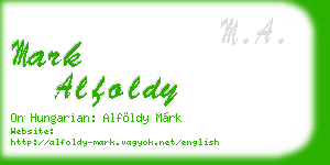 mark alfoldy business card